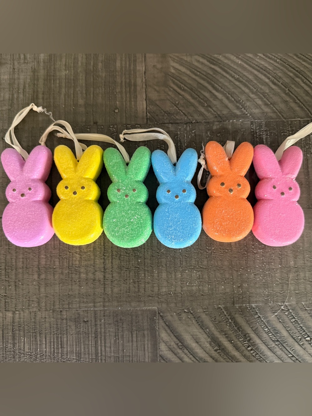 Bethany Lowe Peeps Easter Glitter Ornaments Set of 6 No box